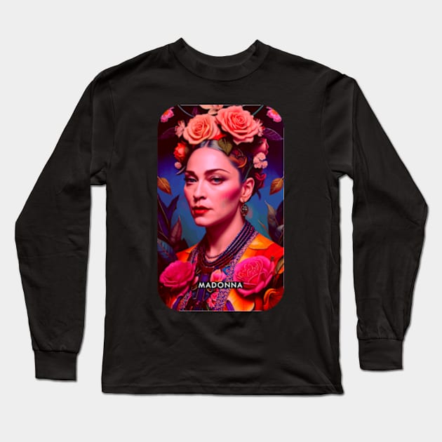 Vintage Portrait of Madonna Long Sleeve T-Shirt by Vintagiology